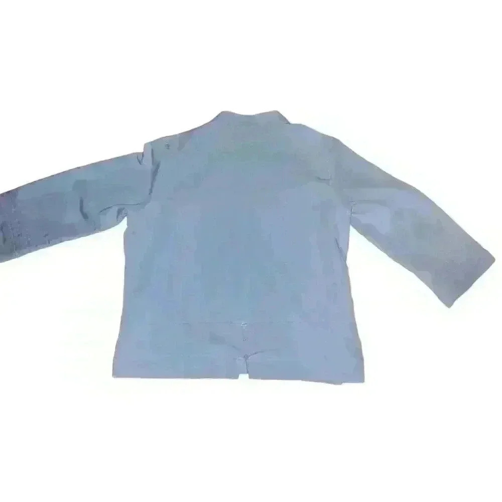 Weekend Clothes Line Sz L blue preppy 3/4 sleeve Collar Button Coastal - Picture 2 of 9